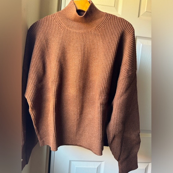 NWT JCREW Ribbed turtleneck sweater in stretch yarn Heather Hazelnut - Picture 10 of 13
